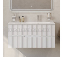 Тумба с раковиной Cezares Duet 100 R bianco lucido, раковина Cezares CZR-8095-100-R