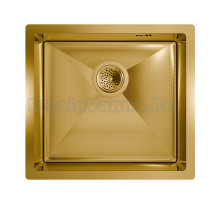 Мойка кухонная Floracio Steel F.4844.GDD матовое золото, декор