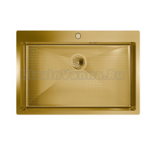 Мойка кухонная Floracio Steel F.7551.GDD матовое золото, декор