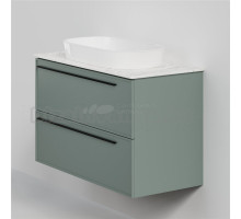 Тумба с раковиной La Fenice Elba Twin 100 подвесная, grigio, столешница белый мрамор, раковина белая матовая