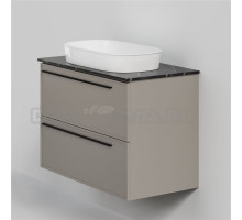 Тумба с раковиной La Fenice Elba Twin 90 подвесная, сappuccino, столешница черный мрамор, раковина белая матовая