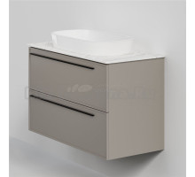 Тумба с раковиной La Fenice Elba Twin 100 подвесная, сappuccino, столешница белый мрамор, раковина белая матовая