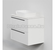 Тумба с раковиной La Fenice Elba Twin 80 подвесная, bianca, столешница белый мрамор, раковина белая матовая