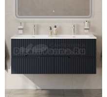 Тумба с раковиной Cezares Duet 120 grafito, раковина Cezares CZR-8073-120-2 двойная