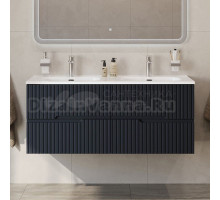 Тумба с раковиной Cezares Duet 120 grafito, раковина Cezares CZR-8095-120-2 двойная