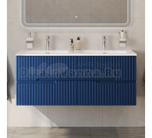 Тумба с раковиной Cezares Duet 120 sapfiro, раковина Cezares CZR-8073-120-2 двойная