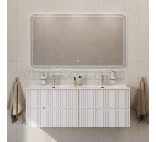 Мебель для ванной комнаты Cezares Duet 140 bianco lucido, раковина Cezares CZR-8095-140-2 двойная