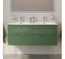 Тумба с раковиной Cezares Duet 120 фисташковый софт, раковина Cezares CZR-8095-120-2 двойная