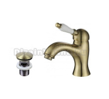 Смеситель для раковины Maretti Avorio AV32RF53 с донным клапаном, бронза