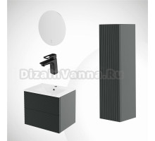 IDDIS комплект 5в1: тумба подвесная с умывальником Bild 60 см + пенал Bild подвесной + зеркало с термообогревом Bild + смеситель для умывальника Bild