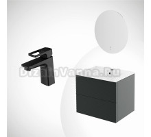 Комплект IDDIS 4в1: тумба подвесная с умывальником Bild 60 см + зеркало с термообогревом Bild + смеситель для умывальника Bild