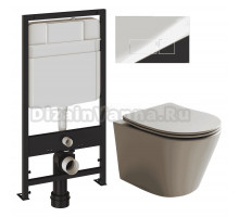 Комплект Унитаз подвесной Ceramicanova Balearica Rimless CN6000MC + Инсталляция EWRIKA ProLT 0026-2020 + Кнопка 0041 хром