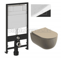 Комплект Унитаз подвесной Ceramicanova Modena Rimless CN6063MC + Инсталляция EWRIKA ProLT 0026-2020 + Кнопка 0041 хром