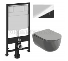 Комплект Унитаз подвесной Ceramicanova Modena Rimless CN6063MH + Инсталляция EWRIKA ProLT 0026-2020 + Кнопка 0041 хром