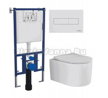 Комплект Унитаз подвесной Ceramicanova Moments CN3003 + Инсталляция DIWO 4501 + Кнопка 7320 белая