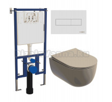 Комплект Унитаз подвесной Ceramicanova Modena Rimless CN6063MC + Инсталляция DIWO 4501 + Кнопка 7320 белая