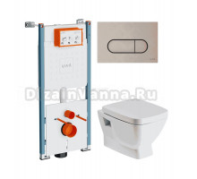 Комплект Унитаз подвесной Santek Нео 1WH302423 + Инсталляция VitrA V-Fix Core 732-5800-01PV + Кнопка Root Round 740-2295 никель