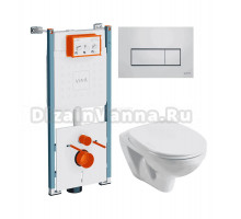 Комплект Унитаз подвесной Santek Бореаль 1WH301977 + Инсталляция VitrA V-Fix Core 732-5800-01PV + Кнопка Root Square 740-2380 хром