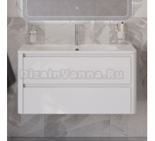 Тумба с раковиной Cezares Relax 100 bianco lucido, раковина Cezares CZR-1000/480-LV-MR-NV