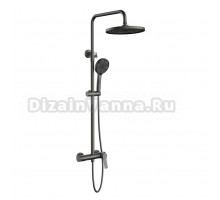 Душевая стойка Vincea Arco VSFS-4AR1GM с изливом, вороненая сталь