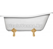 Ванна из искусственного камня Эстет Царская 170x75 см, правая, отдельностоящая, овальная, на ножках (уценка: витрина, нет упаковки, глубокая царапина, сколы)