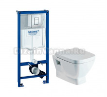 Комплект Унитаз подвесной Santek Нео 1WH302423 + Инсталляция Grohe Rapid SL 38772001 3 в 1 с кнопкой смыва