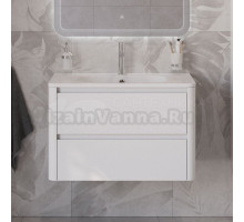 Тумба с раковиной Cezares Relax 80 bianco lucido, раковина Cezares CZR-800/480-LV-MR-NV