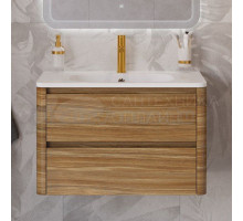 Тумба с раковиной Cezares Relax 80 дуб карамельный, раковина Cezares CZR-800/480-LV-MR-NV