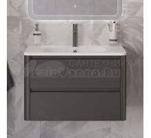 Тумба с раковиной Cezares Relax 80 оружейная сталь, раковина Cezares CZR-800/480-LV-MR-NV