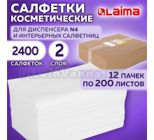 Салфетки Laima For face (N4) Premium (Блок: 12 уп. по 200 шт)