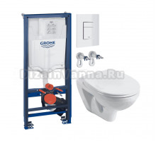 Комплект Унитаз подвесной Santek Бореаль 1WH301977 + Инсталляция Grohe Rapid SL 38772SH0 3 в 1 с панелью смыва