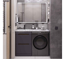 Мебель для ванной комнаты SanStar Darko 110 L под стиральную машину дуб вотан, графит софт, раковина Даллас