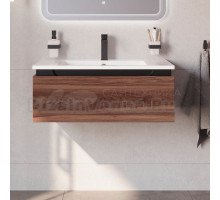 Тумба под раковину без столешницы Cezares Slider 80 подвесная, 1 ящик, дымчатый орех