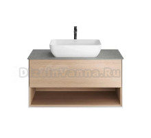 Тумба под раковину без столешницы KERAMA MARAZZI Plaza Modern 100 подвесная, с ящиком и полкой, дуб виченца