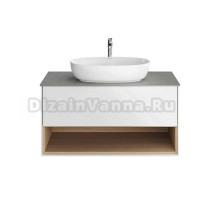 Тумба под раковину без столешницы KERAMA MARAZZI Plaza Modern 100 подвесная, с ящиком и полкой, белая