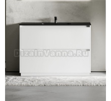 Тумба с раковиной Sancos Libra Floor 120 белый глянец, черная раковина CN7006MB