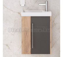 Тумба под раковину без столешницы Aqua de Marco Melbourne V.2.0 40, правая подвесная, дуб, серая