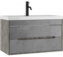 Тумба под раковину подвесная Домино, Bazis 90 Loft В2 Бетон