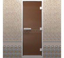 Дверь для бани и сауны DoorWood Хамам 200х80, правая, бронза матовая