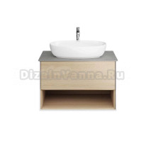 Тумба под раковину без столешницы KERAMA MARAZZI Plaza Modern 80 подвесная, с ящиком и полкой, дуб виченца