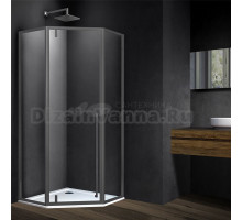 Душевой уголок Vincea Penta VSP-3P100CLGM 100х100, профиль вороненая сталь, стекло прозрачное