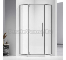 Душевой уголок Vincea Slim-N VSP-4SN900CLGM 90х90, профиль вороненая сталь, стекло прозрачное