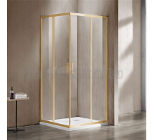 Душевой уголок Vincea Garda VSR-1G9014CLG 140х90, профиль брашированное золото, стекло прозрачное