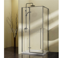 Душевой уголок Vincea Slim-N VSR-5SN9010CLGM 100х90, профиль вороненая сталь, стекло прозрачное
