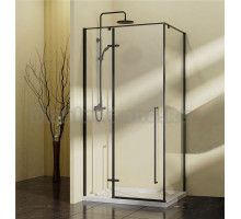 Душевой уголок Vincea Slim-N VSR-5SN9010CLB 100х90, профиль черный, стекло прозрачное