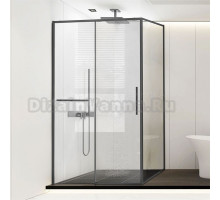 Душевой уголок Vincea Slim Soft VSR-1SS1011CLGM 110х100, профиль вороненая сталь, стекло прозрачное