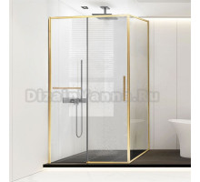 Душевой уголок Vincea Slim Soft VSR-1SS1014CLG 140х100, профиль брашированное золото, стекло прозрачное
