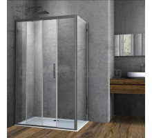 Душевой уголок Vincea Soft VSR-3SO8015CLGM 150х80, профиль вороненая сталь, стекло прозрачное