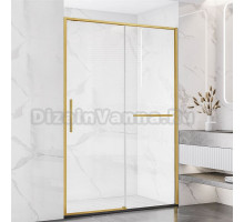 Душевая дверь в нишу Vincea Slim Soft VDS-1SS130CLG 130 см, профиль брашированное золото, стекло прозрачное