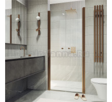 Душевая дверь в нишу Maybahglass MGD-425-2 120 см, профиль матовая бронза, стекло прозрачное